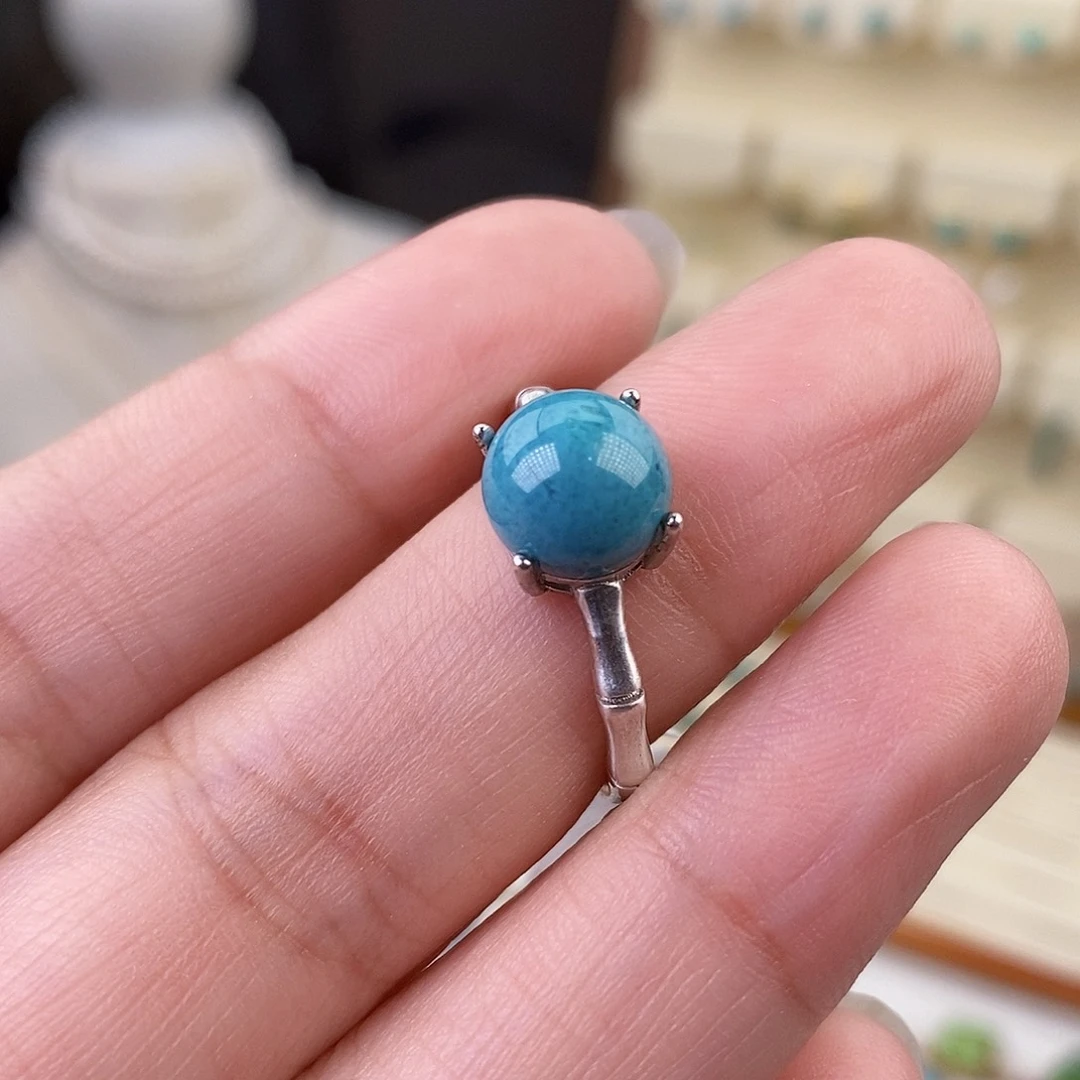 绿松石戒指银S925镶嵌