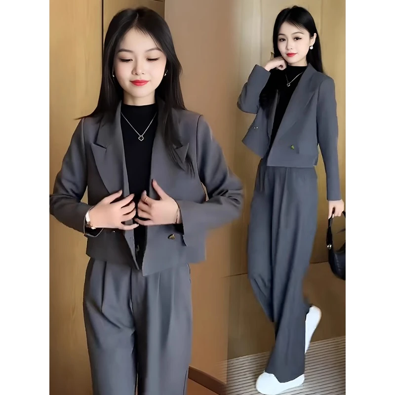 0239西装套装女秋季2025新款小个子洋气西服外套休闲裤职业两件套