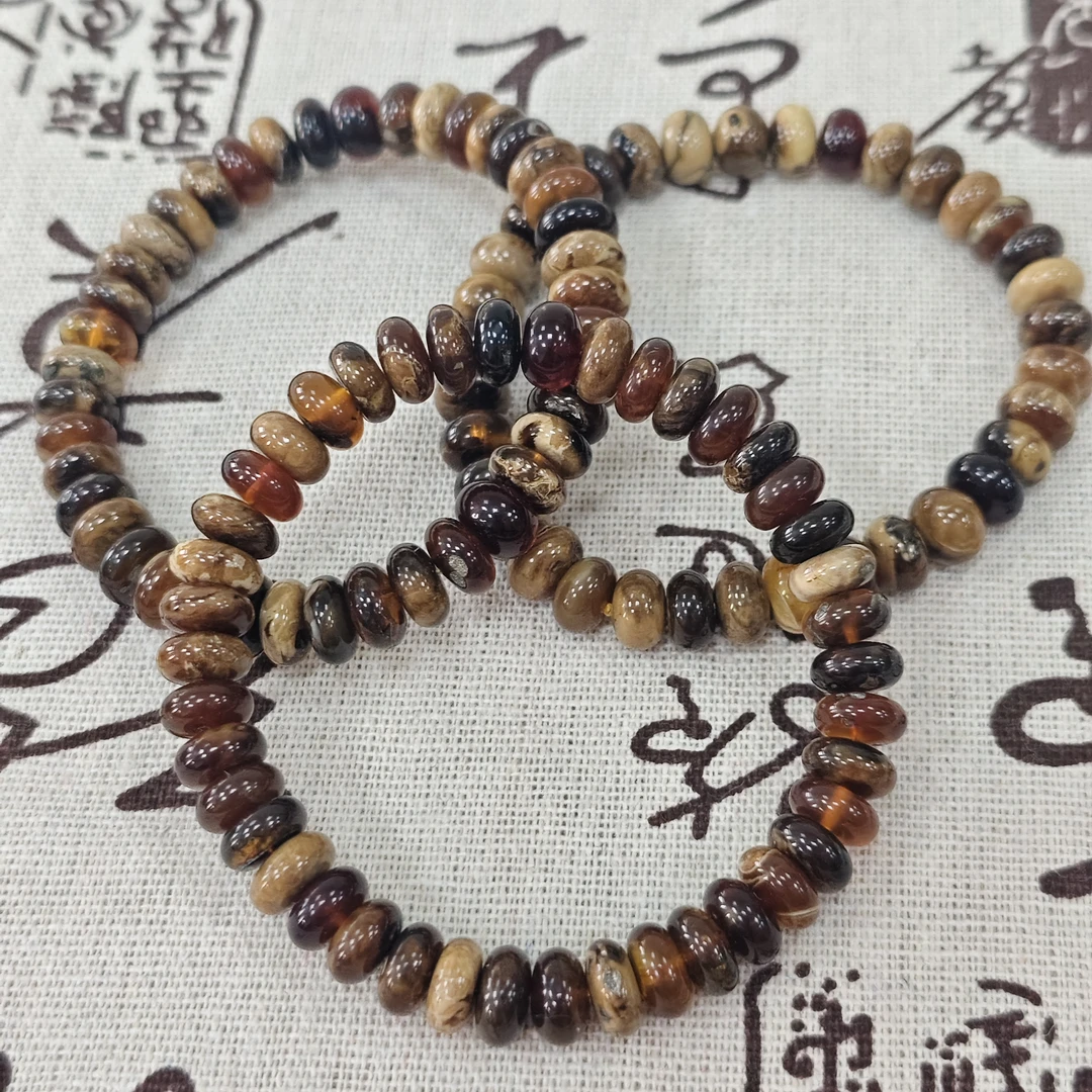 ［书记甄选］缅甸多宝算盘珠单圈手链 多样性发一件 约8mm LF4872