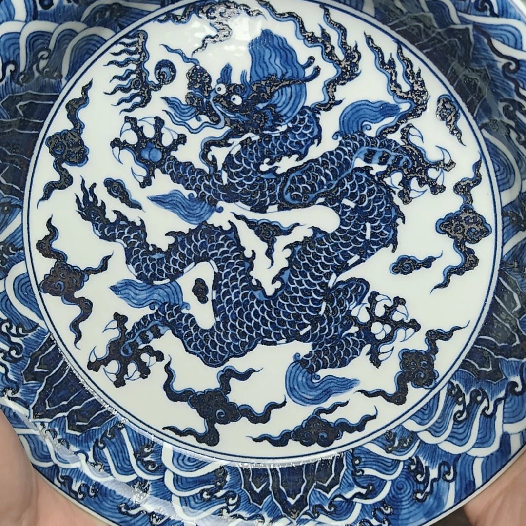 摆件仿明海水龙壶承