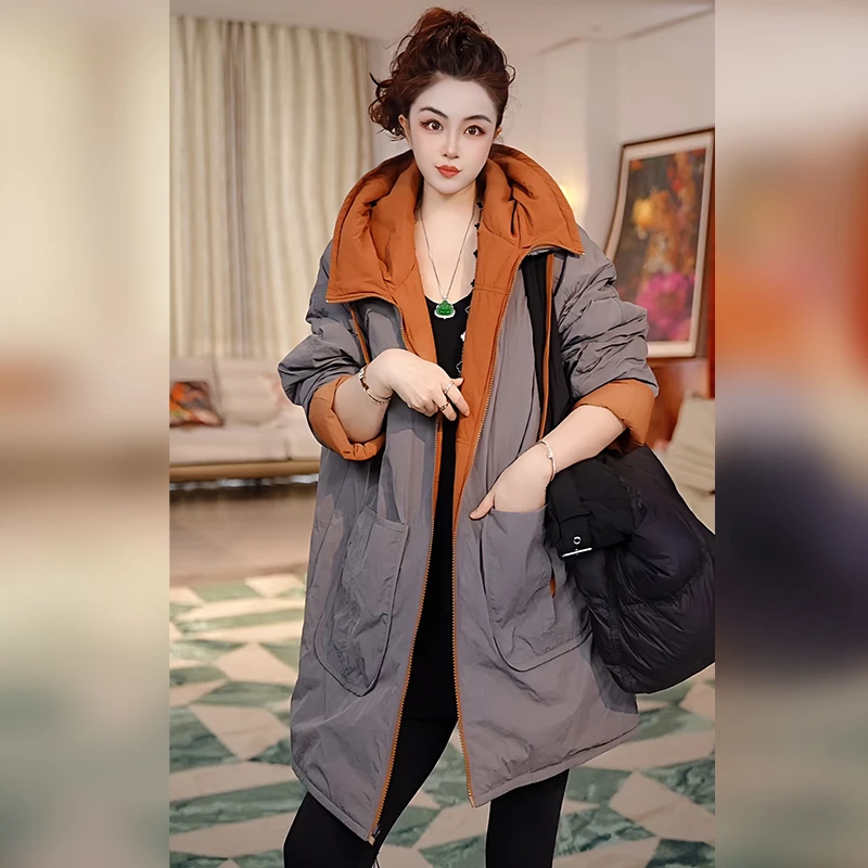 【Linda姐高端线】冬季时尚保暖双面穿连帽棉服外套AW5WMF0133