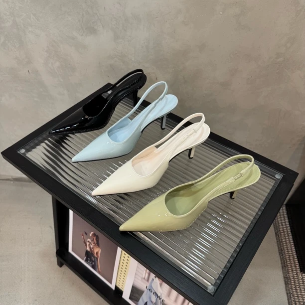 细跟高跟鞋高跟鞋单鞋百搭性感包头浅口夏季半拖网红小众尖头