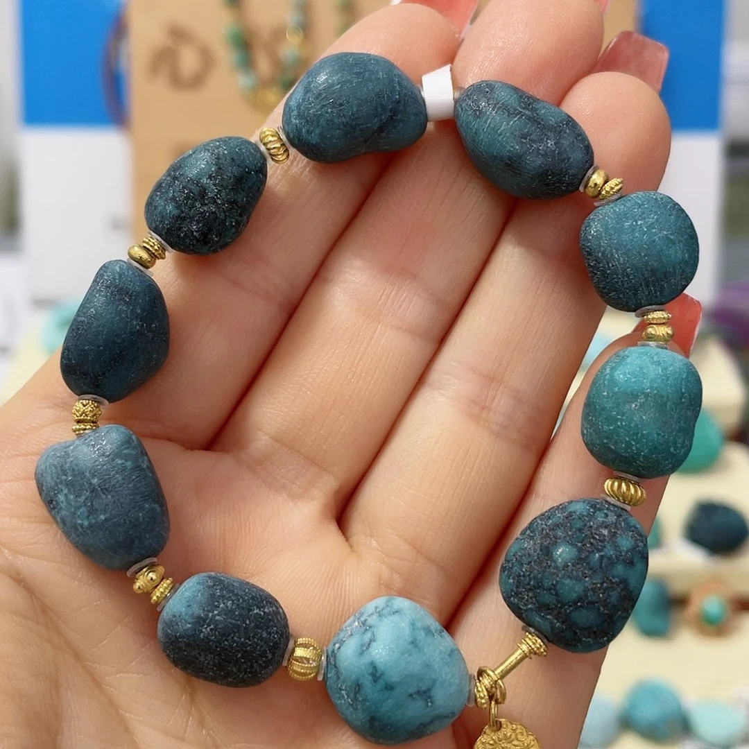 绿松石珠宝奇石18K金镶嵌