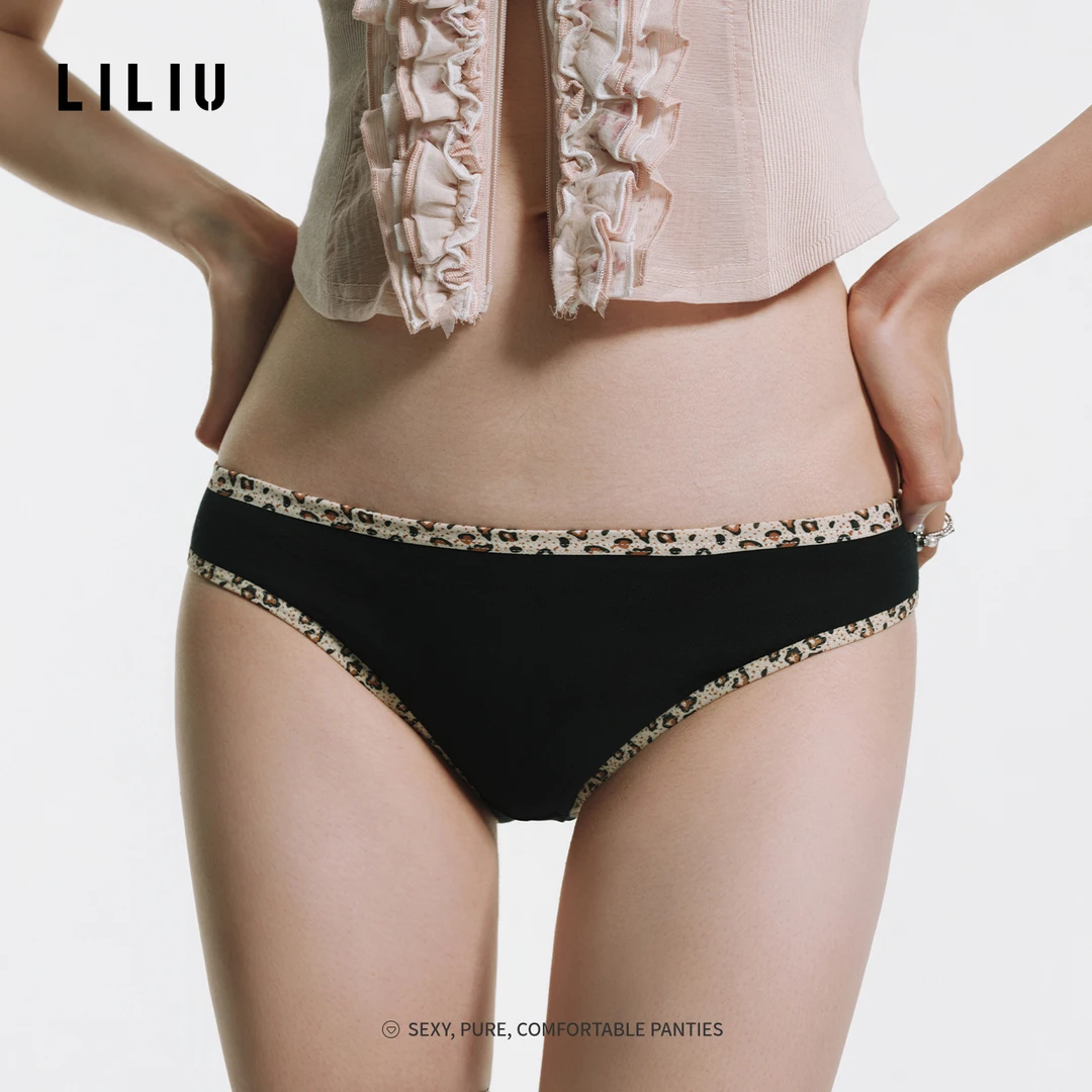 LILIU|野生辣妹·性感豹纹内裤女低腰运动舒适纯棉裆三角内裤女士
