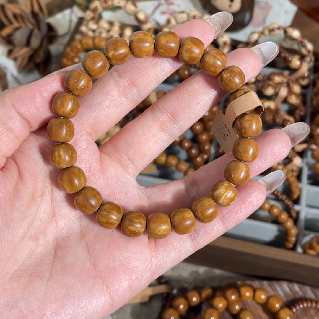 紫金鼠手串10*9精品琥珀色实心老型