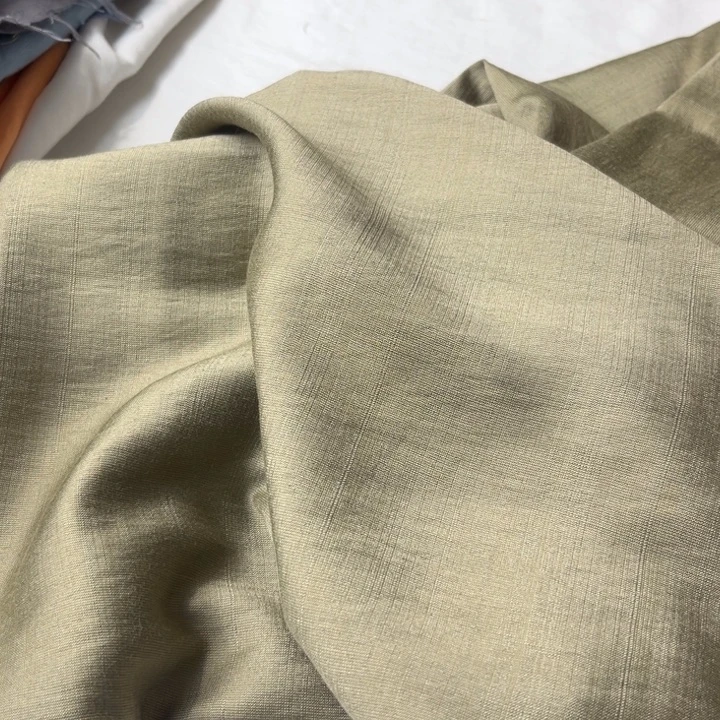 棉混纺浅军绿色麻棉2米