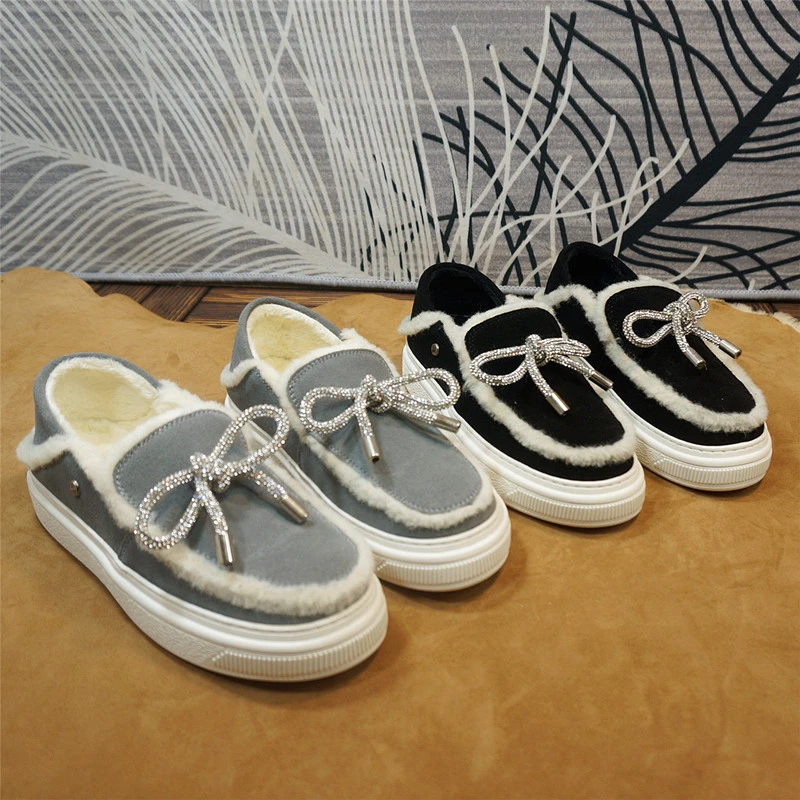 新款真皮牛皮羊毛女士雪地靴 平跟套脚女鞋短筒靴27-13A