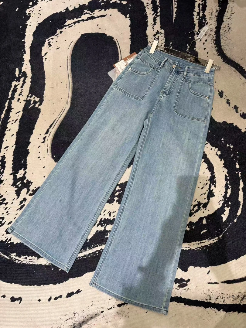 夏季时尚牛仔阔腿裤