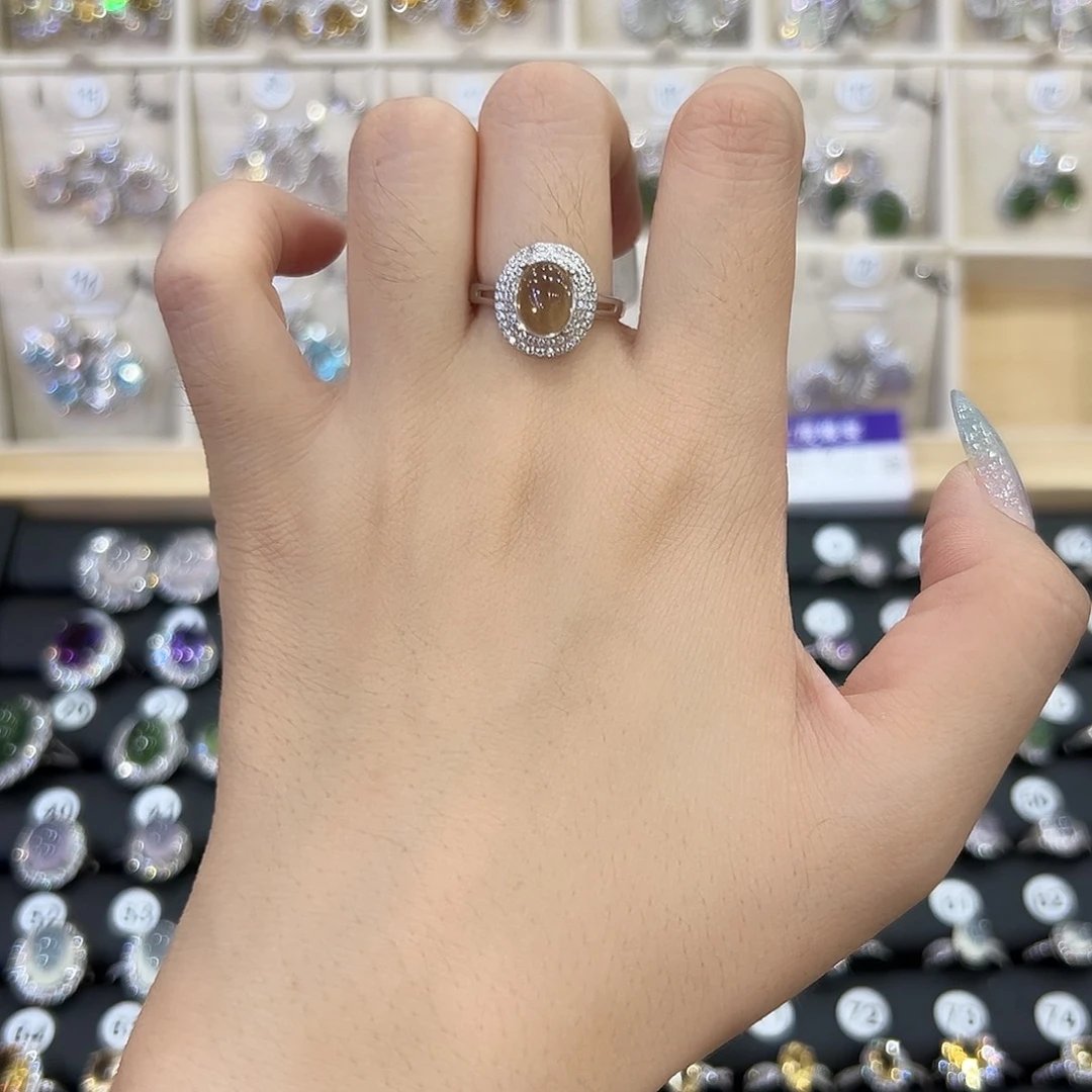 戒指银S925镶嵌水晶