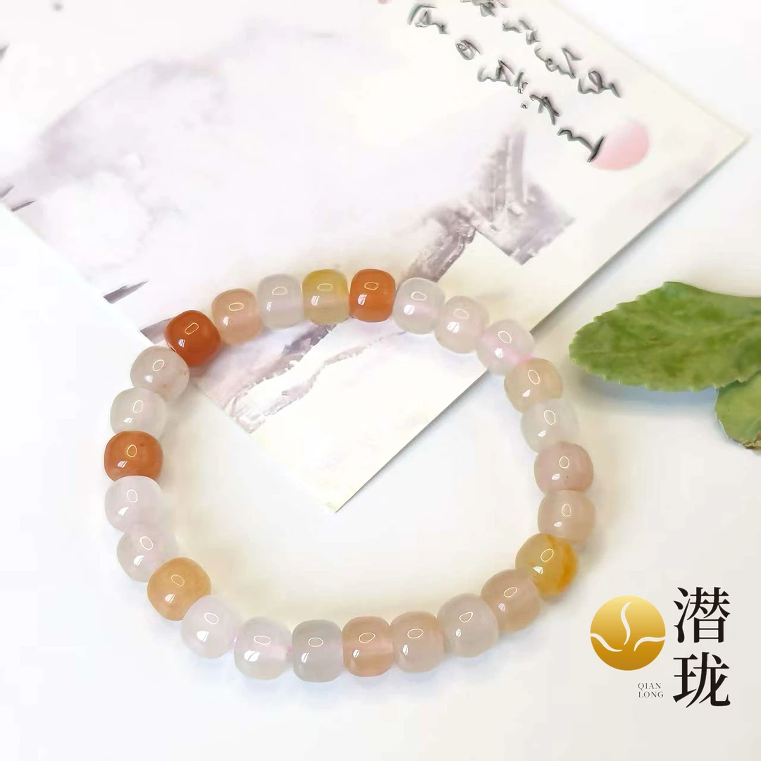 【潜珑】XY-1524天山翠蜜源直切手串冰透锦鲤色卡8mm