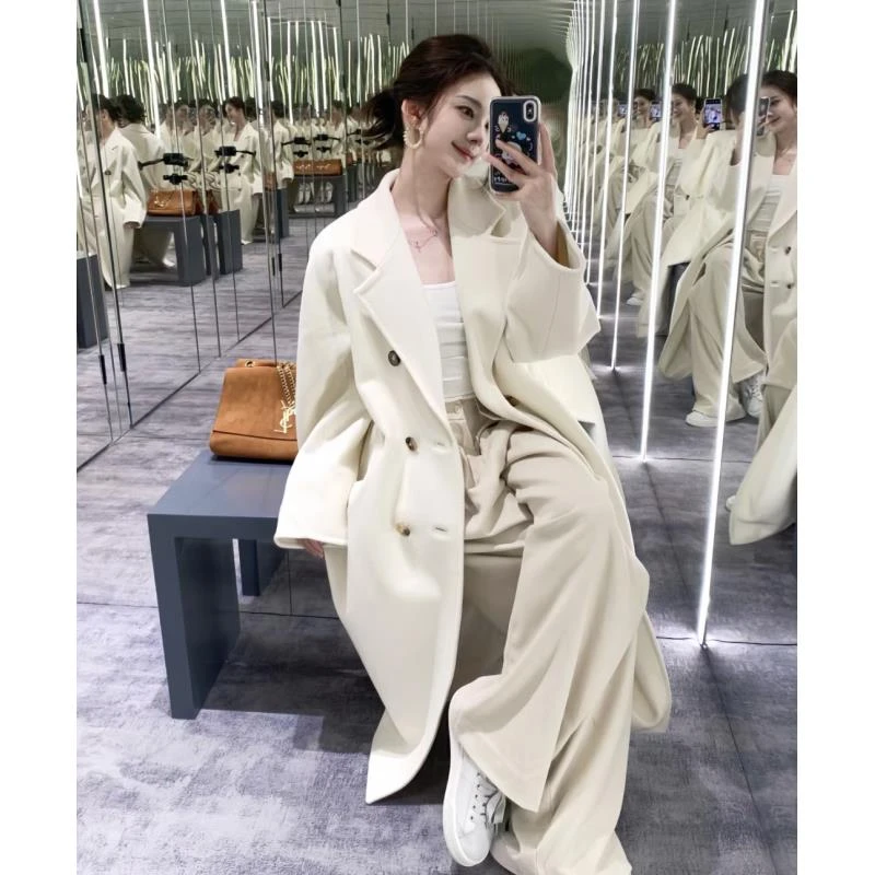 95新 MaxMara  yy零一零四 101801白色大衣 34码 防尘袋 衣架
