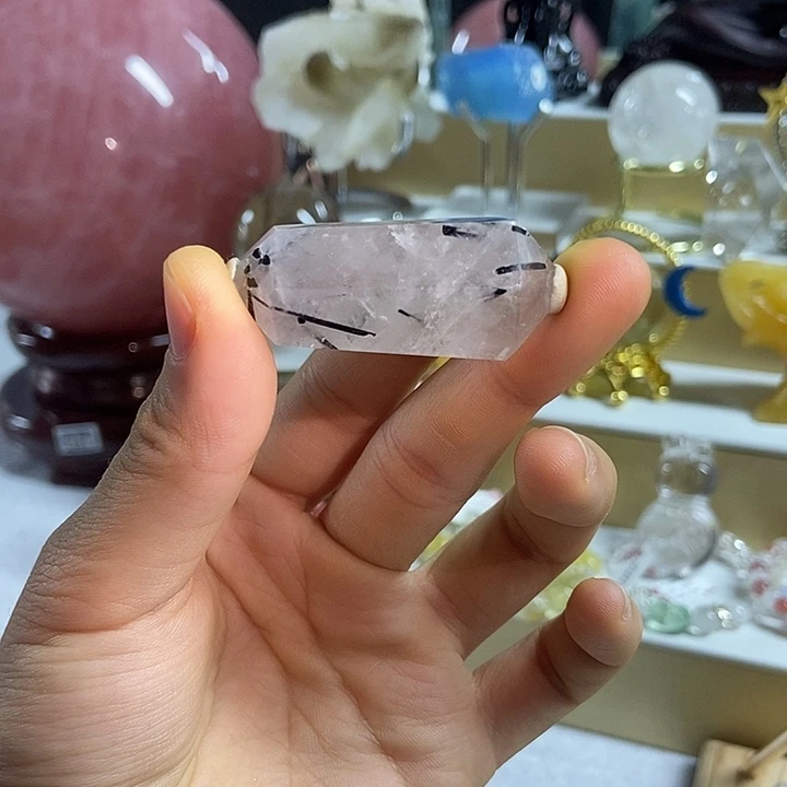 颈饰未镶嵌水晶奶油体黑发晶双尖