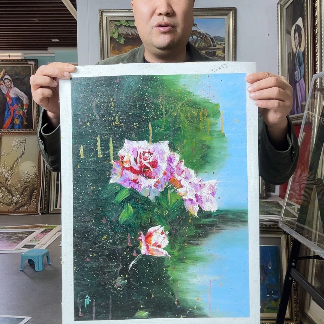 油画朝鲜艺术家哈哈