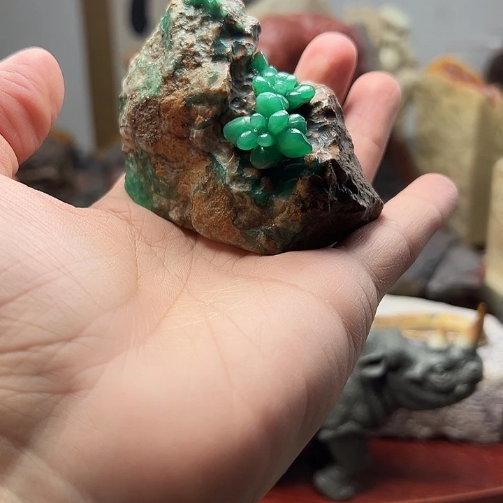 四川石雅安绿摆件