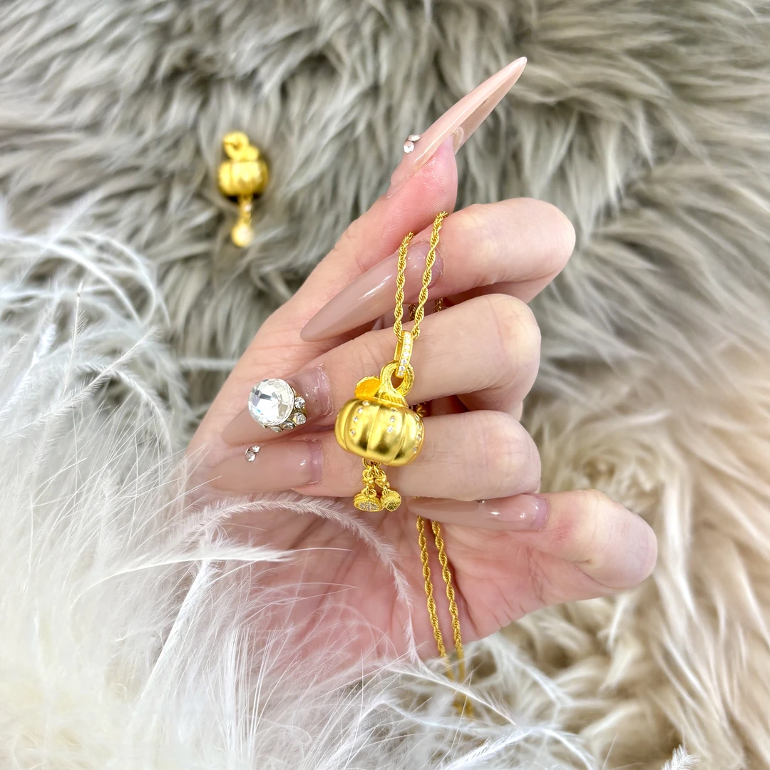 【南瓜吊坠】旺桂福传承珠宝足金999点钻单吊坠不含链