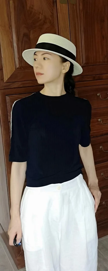 卓立•秦 原版 Q 1050 100%醋酸针织T 修身纸片版 呼吸纤维