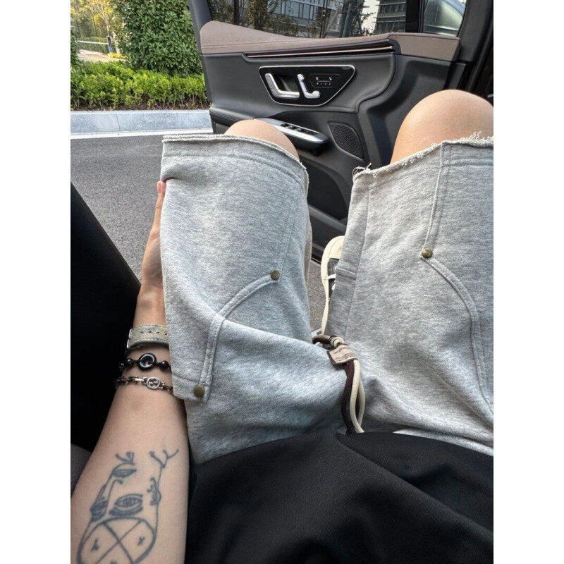 美式潮牌工装短裤铆钉短裤男款夏季新款直筒卫裤休闲百搭五分裤男