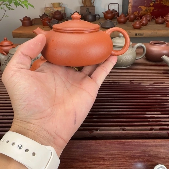 茶壶紫砂大红泥寒江