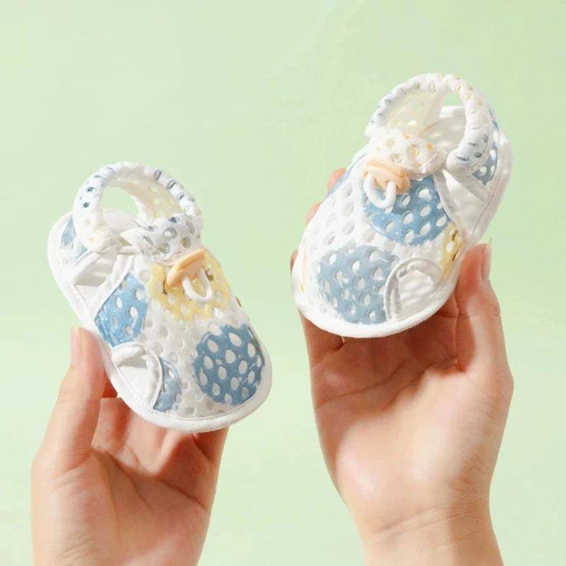 婴儿鞋夏季凉鞋透气宝宝鞋子0-6-12个月学步鞋防滑软底幼儿不掉跟