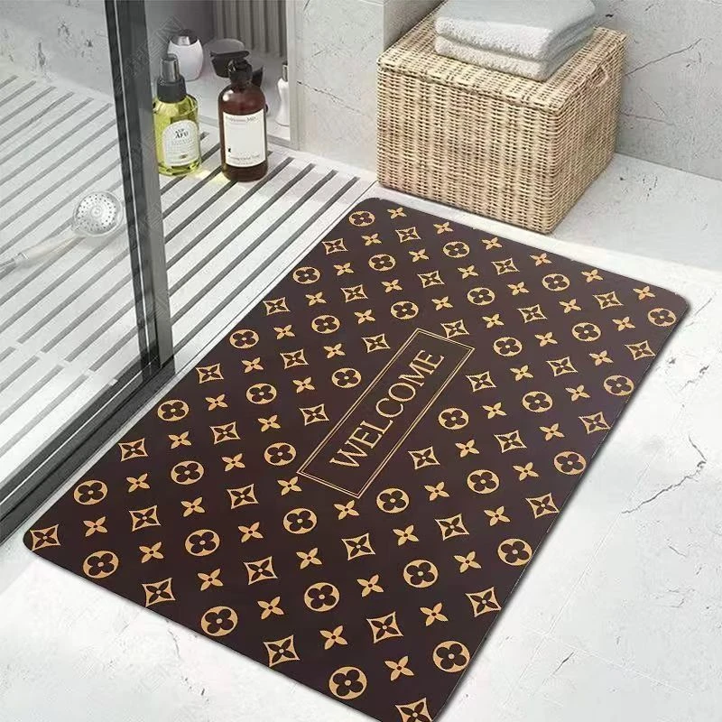轻奢潮牌硅藻泥入户门垫卫生间吸水防滑脚垫吸水厕所地垫卧室浴室