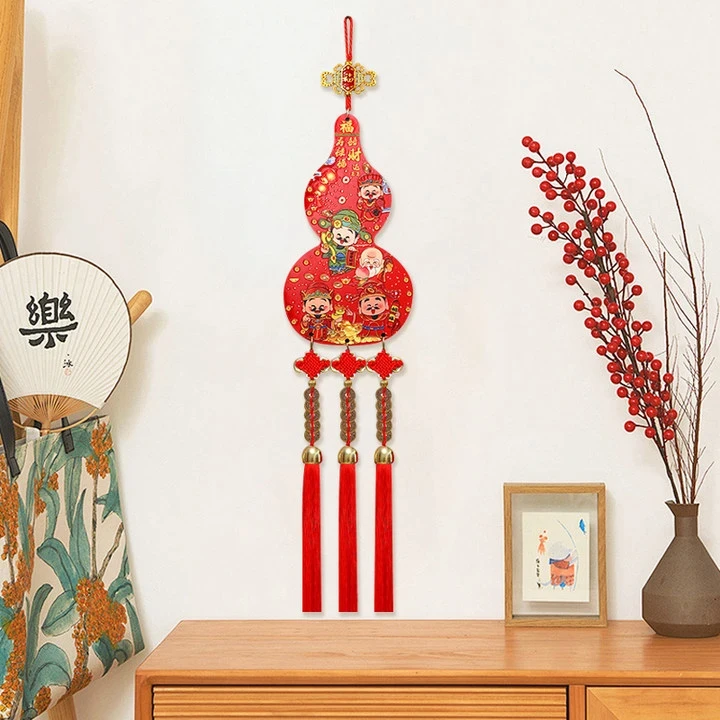 【送挂钩】平安中国结入户门上葫芦挂件新中式古风木质墙上吉祥挂饰