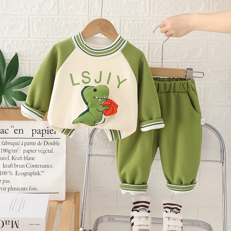 套头卡通男休闲风套装春秋帅气女童运动休闲卫衣韩版男童