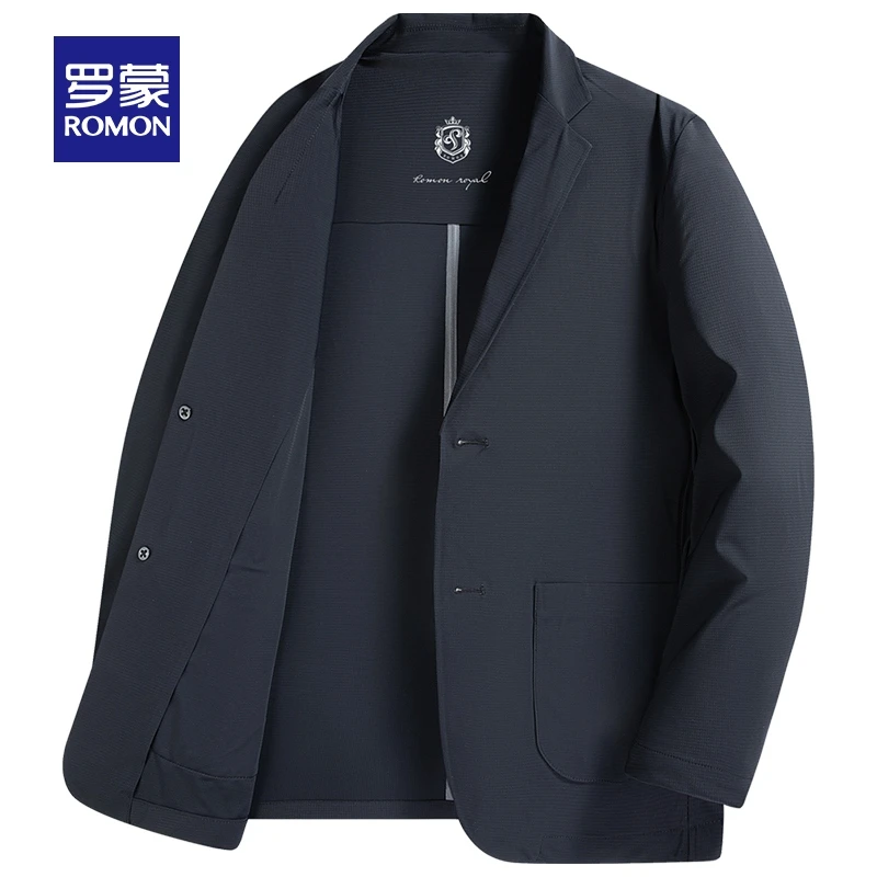 【华夫格+防晒凉感】罗蒙男士商务休闲单西外套2025夏季新款西服