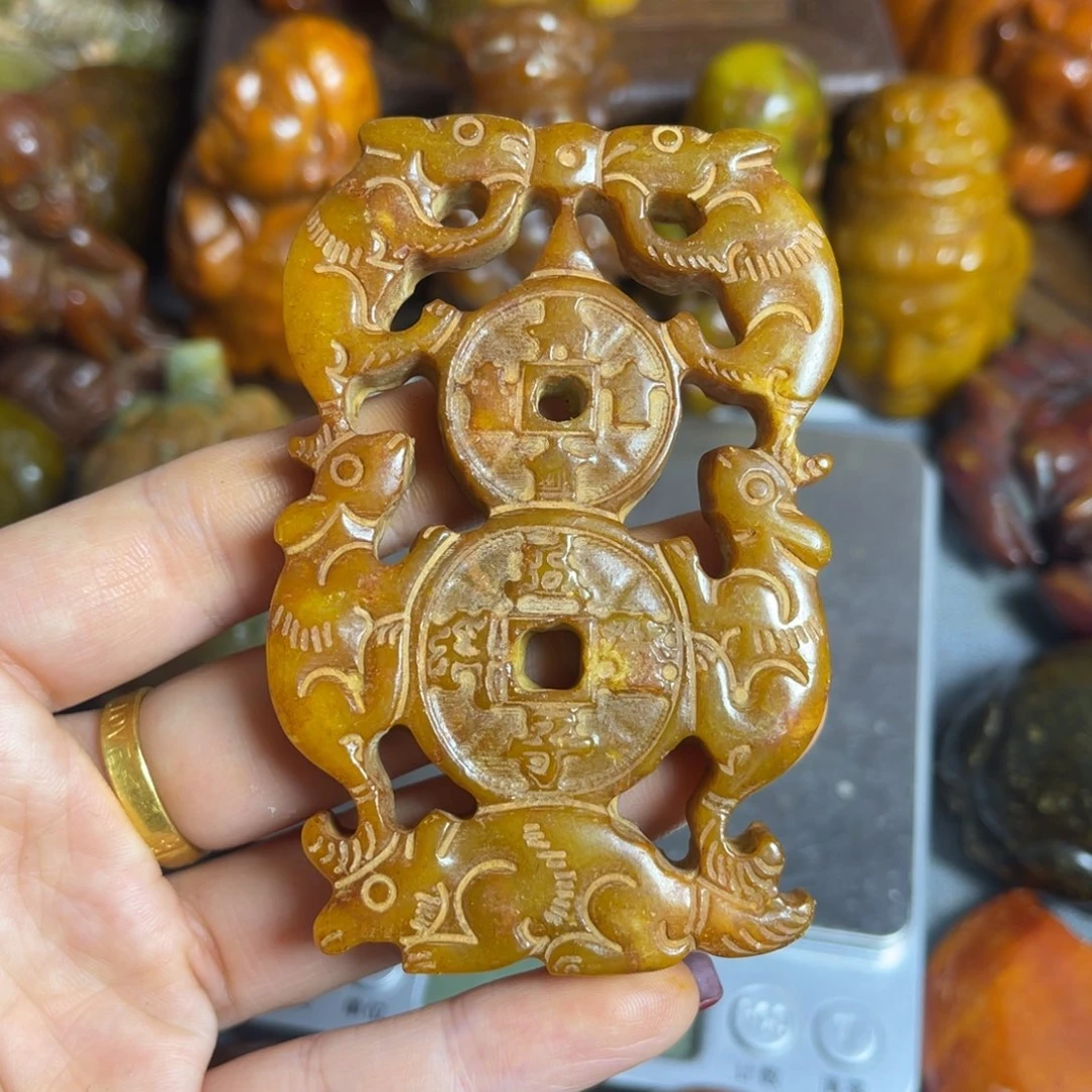 蛇纹石玉合金颈饰