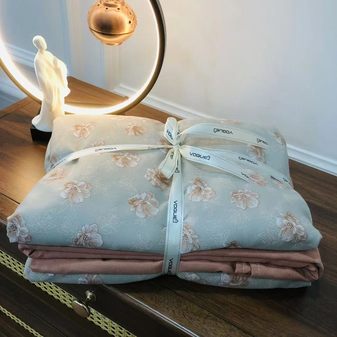 【白茶】-A类针织棉复古母婴四件套四季可用！超软糯亲