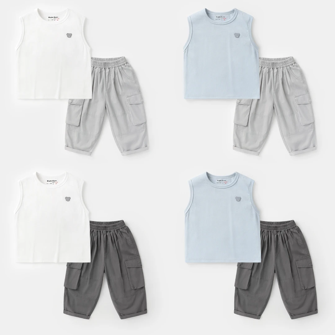 【卡通背心套装】男童背心搭配防蚊裤套装夏款童装儿童洋气UZ1168