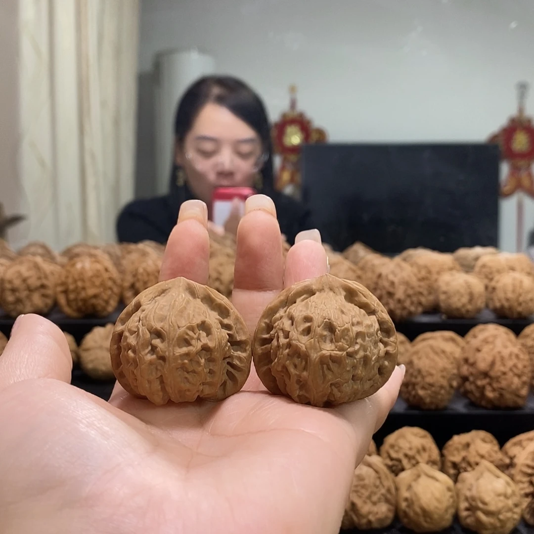 把件文玩核桃38宫灯有水尖