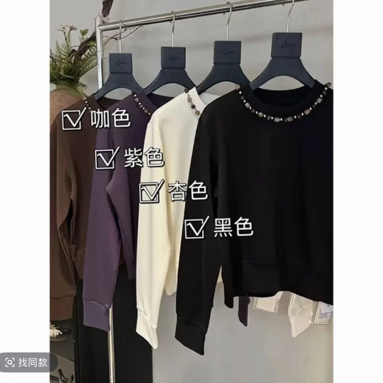 JING2025秋季新品09圆领长袖韩版宽松休闲百搭大版T恤