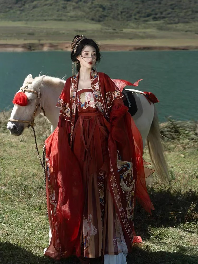 龙女 汉服龙女重工刺绣大袖齐胸超仙诃子斗篷套装