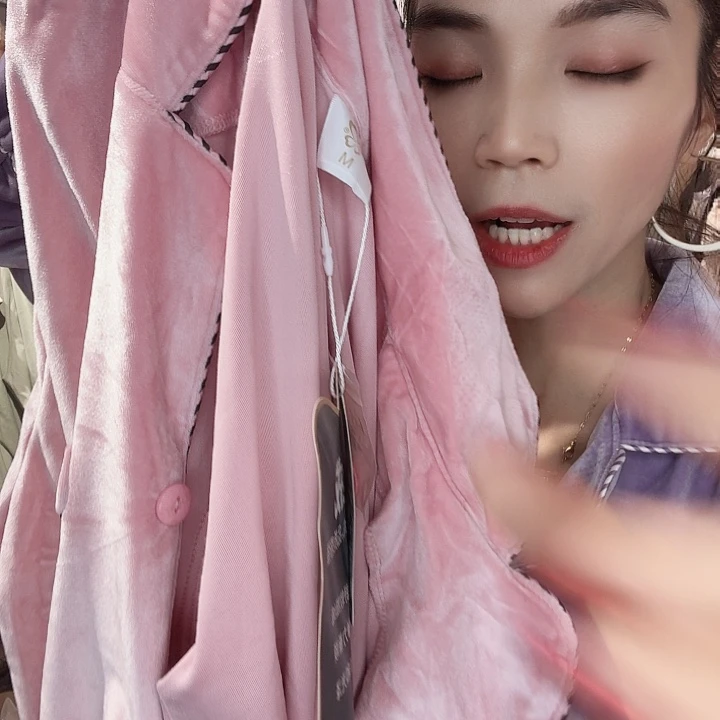 淡***然三醋酯纤维219米丝绒粉M