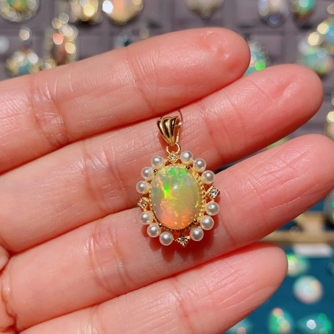 欧泊欧泊吊坠银S925镶嵌