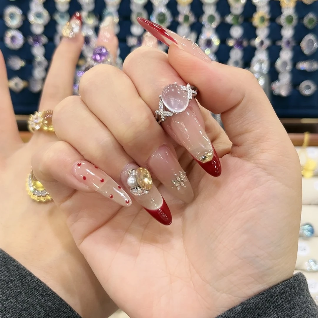 芙蓉石女款银S925镶嵌快***薯戒指31