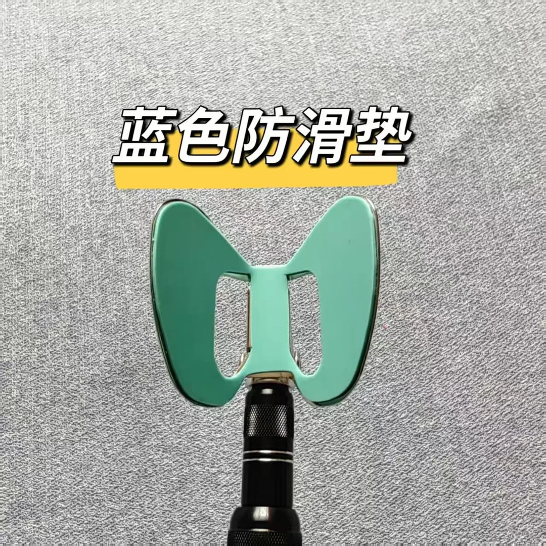 支架头硅胶防滑垫羊角头可回弹鱼竿蝴蝶竿架头配件不锈钢开口角度