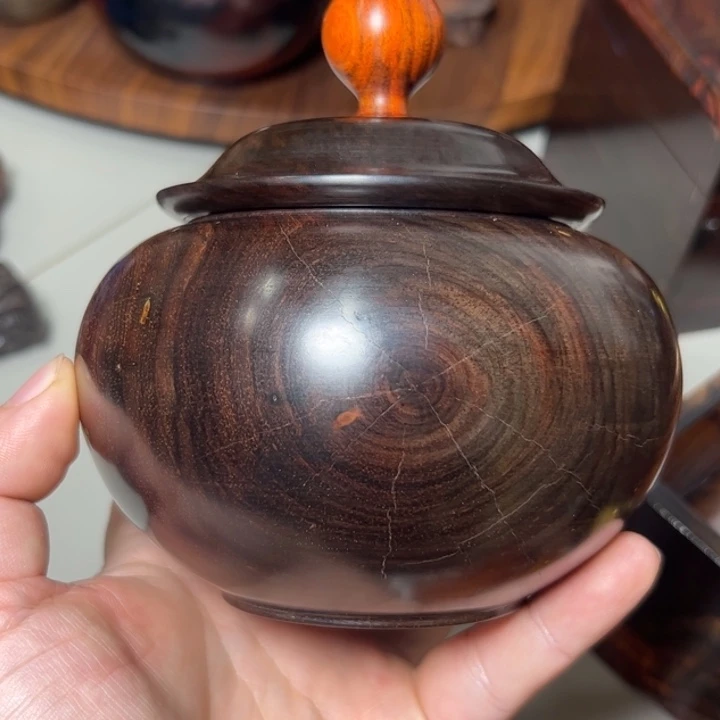 永***️木瑕疵处理罐子摆件