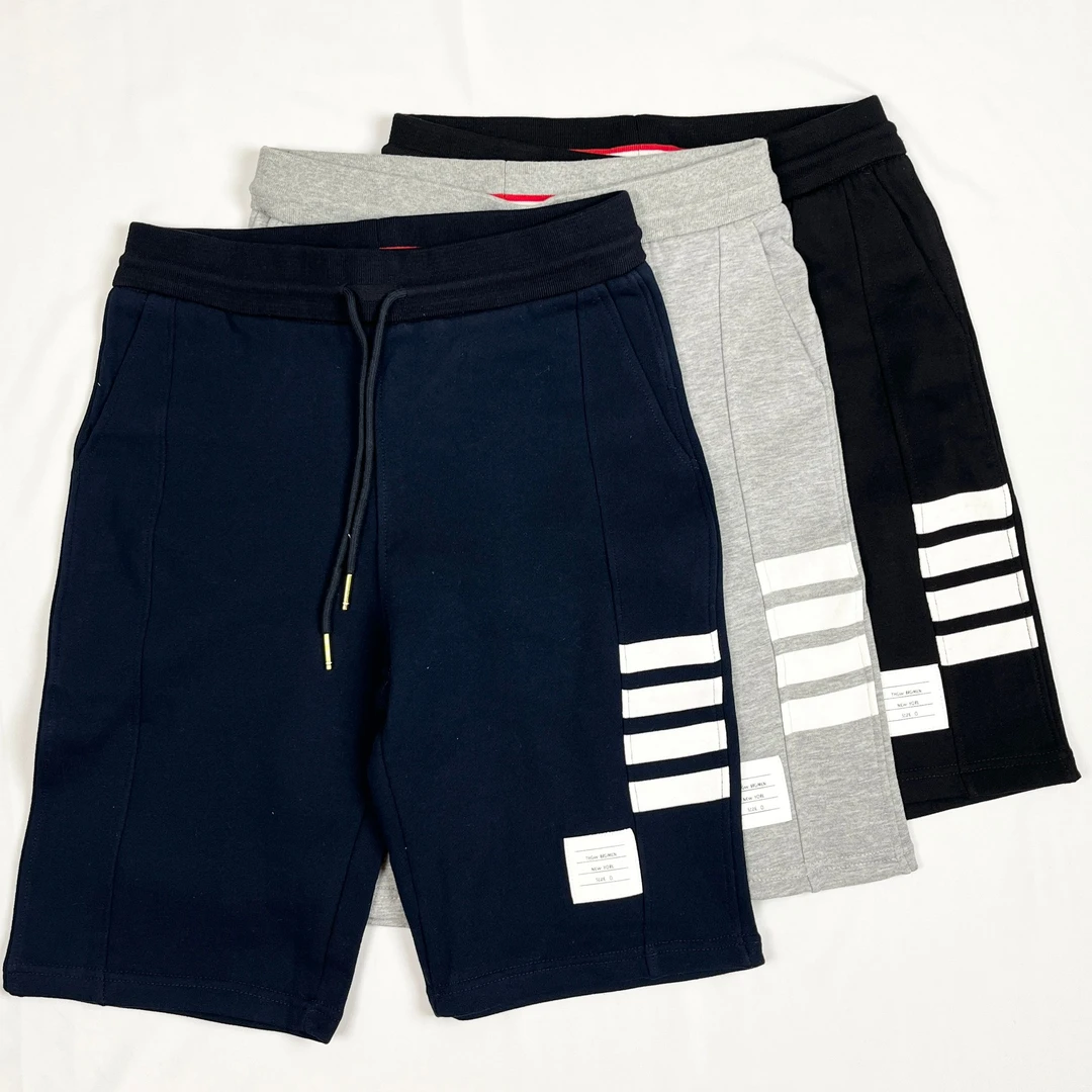 THGW BRGMEN夏季潮款TB中裤针织毛圈学院四道杠男女情侣款五分裤