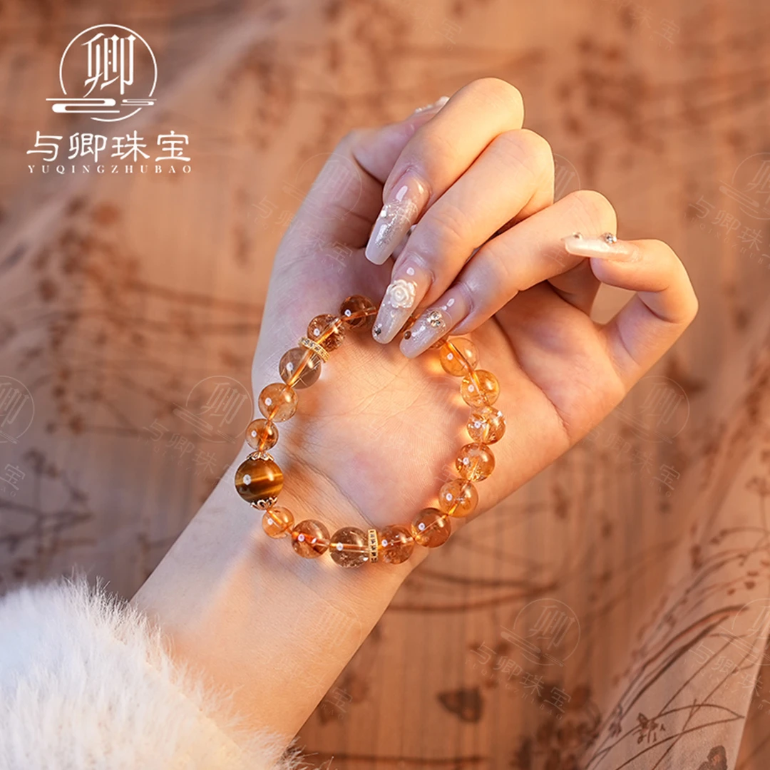 【聚宝盆】黄虎眼石➕金发晶➕黄塔晶10mm财富款水晶手串