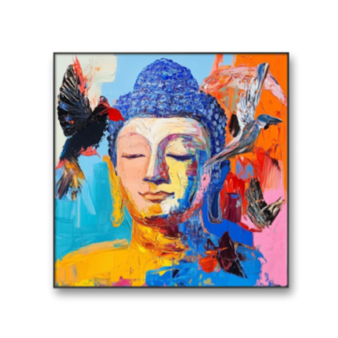 原创佛像当代艺术油画版画装饰中西艺术