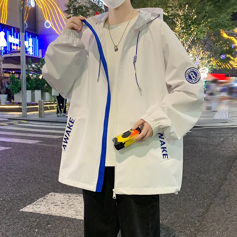 春秋季新款休闲美式男女冲锋衣户外外套宽松潮流中性百搭连帽夹克