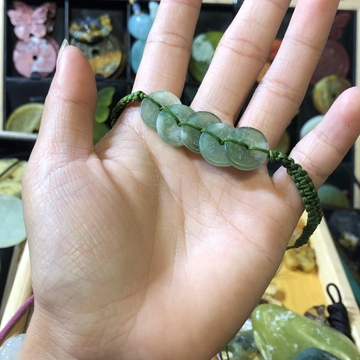 未镶嵌岫玉岫玉五帝钱手链