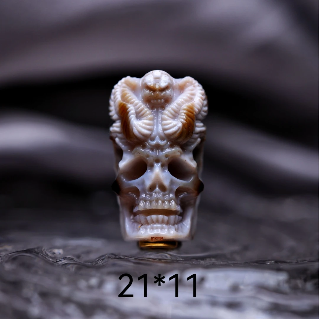 小嘴哥专属-浮生居造物珠改雕刻原创手工雕刻玛瑙配饰 魔王系列