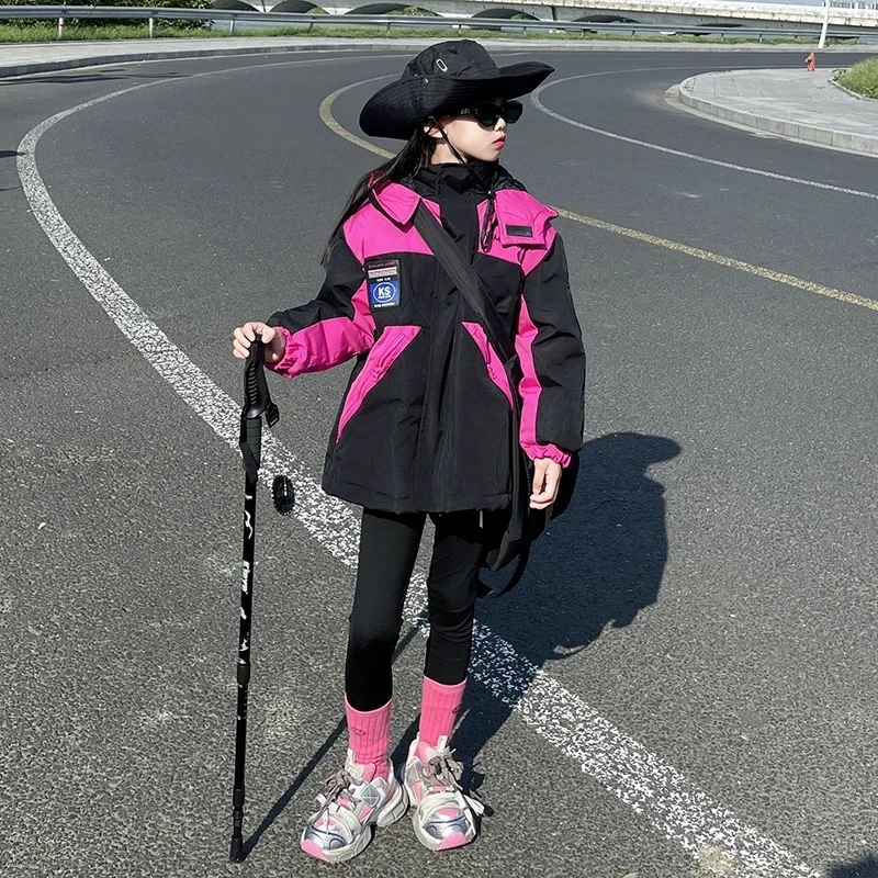 6668女童可拆卸冲锋衣秋冬款