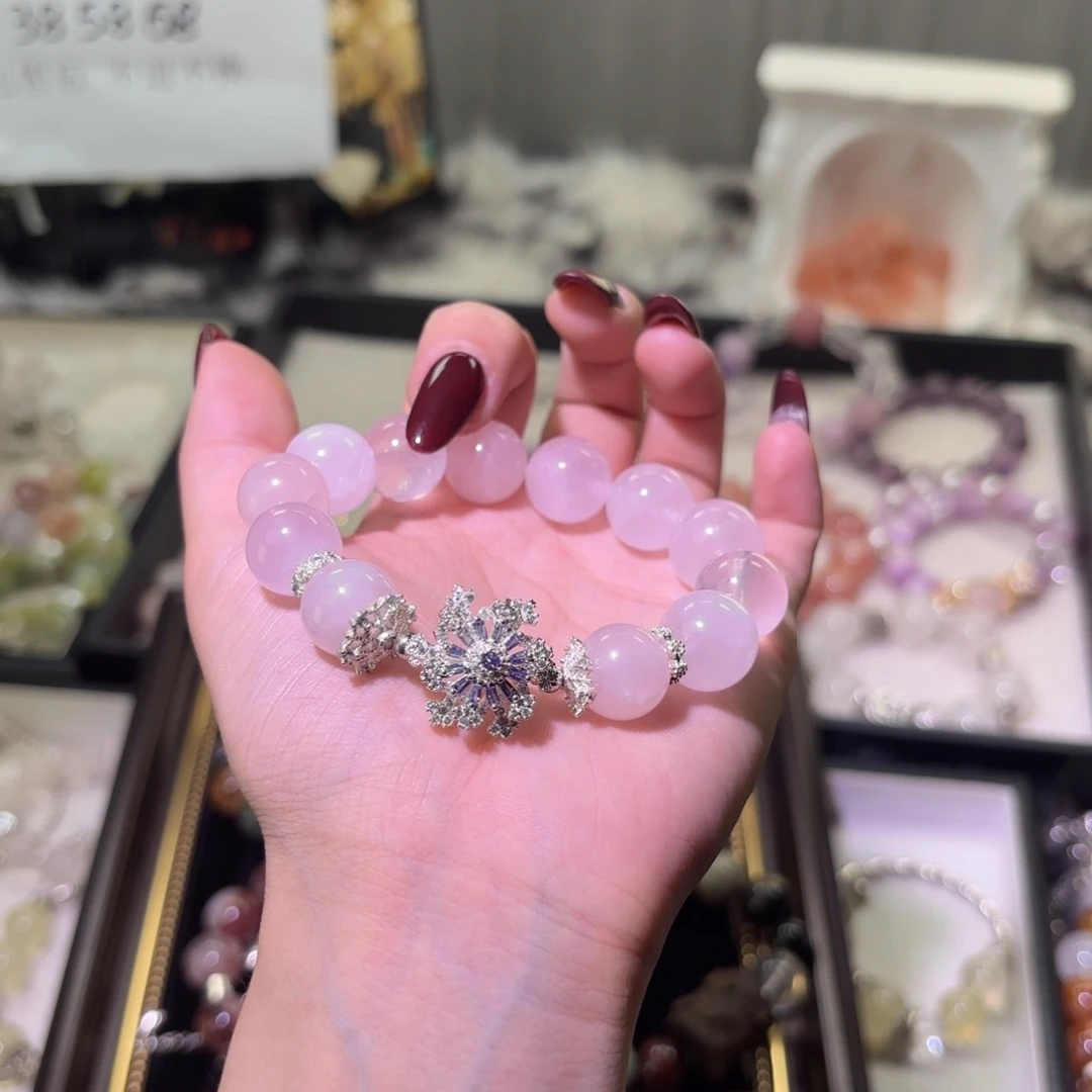 烟晶银S925镶嵌手链