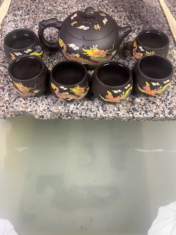 大容量500毫升一壶六龙蛋杯变色凤鸣七件套