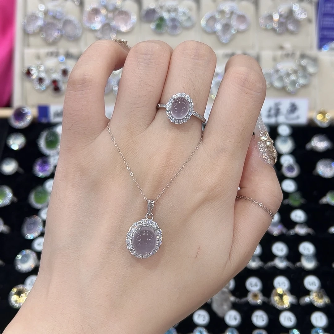 瑶***及戒指萤石银S925镶嵌