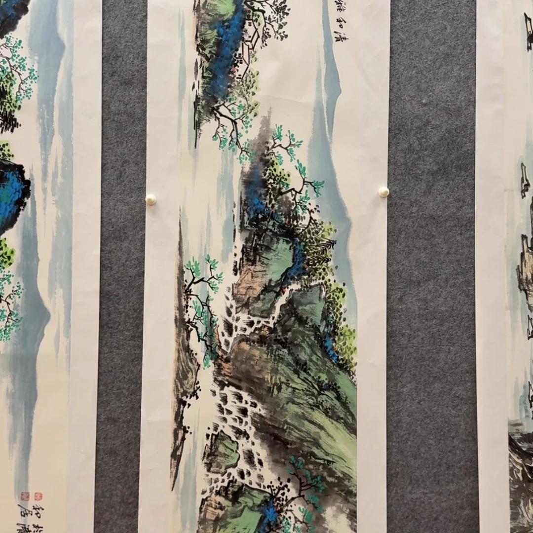 国画李建海四尺对开作品