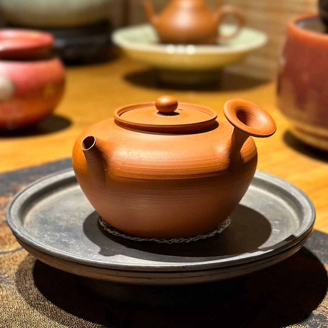 超薄胎潮州全手工手拉壶/朝颜侧把壶